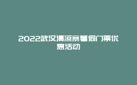 2022武汉清凉寨暑假门票优惠活动