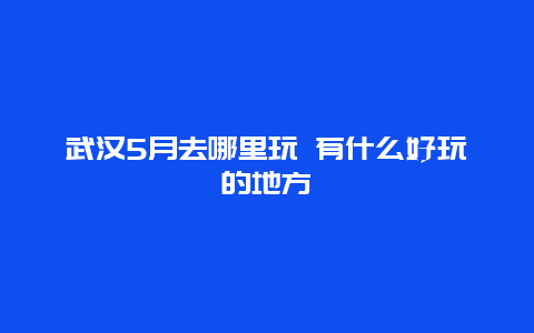 武汉5月去哪里玩 有什么好玩的地方