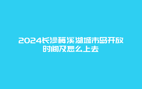 2024长沙梅溪湖城市岛开放时间及怎么上去