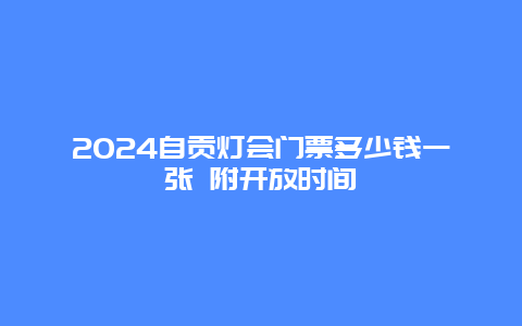 2024自贡灯会门票多少钱一张 附开放时间