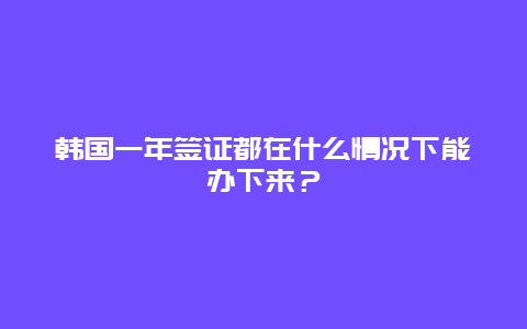 韩国一年签证都在什么情况下能办下来？