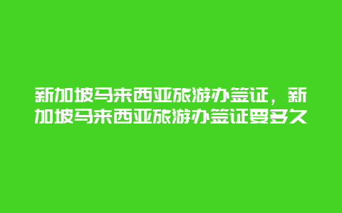 新加坡马来西亚旅游办签证，新加坡马来西亚旅游办签证要多久