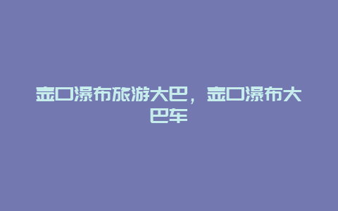 壶口瀑布旅游大巴，壶口瀑布大巴车