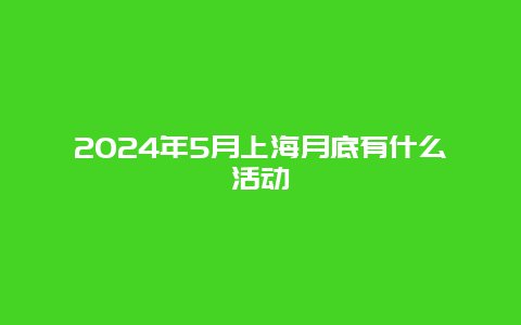 2024年5月上海月底有什么活动