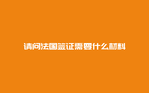 请问法国签证需要什么材料