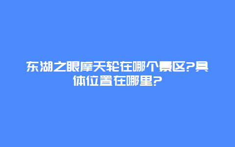 东湖之眼摩天轮在哪个景区?具体位置在哪里?