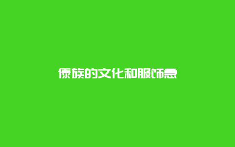 傣族的文化和服饰急