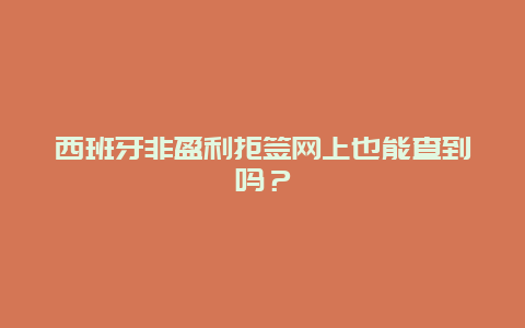 西班牙非盈利拒签网上也能查到吗？