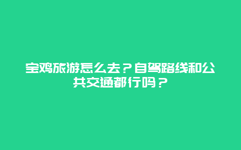 宝鸡旅游怎么去？自驾路线和公共交通都行吗？