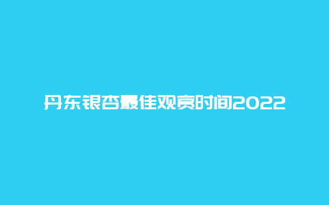 丹东银杏最佳观赏时间2022