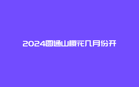 2024圆通山樱花几月份开