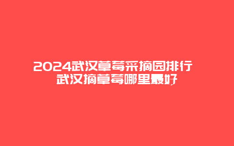 2024武汉草莓采摘园排行 武汉摘草莓哪里最好