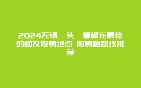 2024无锡鼋头渚看樱花最佳时间及观赏地点 附赏樱路线推荐