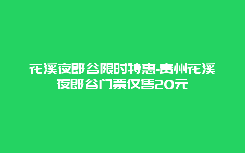 花溪夜郎谷限时特惠-贵州花溪夜郎谷门票仅售20元