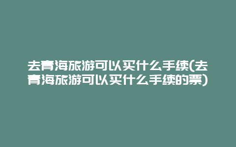 去青海旅游可以买什么手续(去青海旅游可以买什么手续的票)