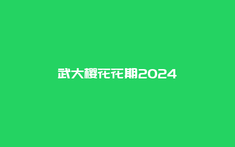 武大樱花花期2024