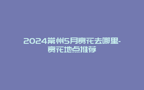 2024常州5月赏花去哪里-赏花地点推荐