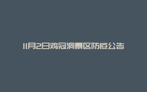 11月2日鸡冠洞景区防疫公告