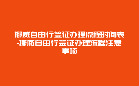 挪威自由行签证办理流程时间表-挪威自由行签证办理流程注意事项