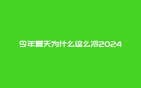 今年夏天为什么这么冷2024