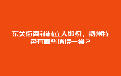 东关街商铺林立人如织，扬州特色有哪些值得一尝？