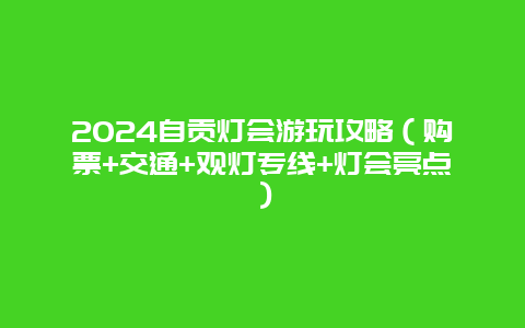 2024自贡灯会游玩攻略（购票+交通+观灯专线+灯会亮点）