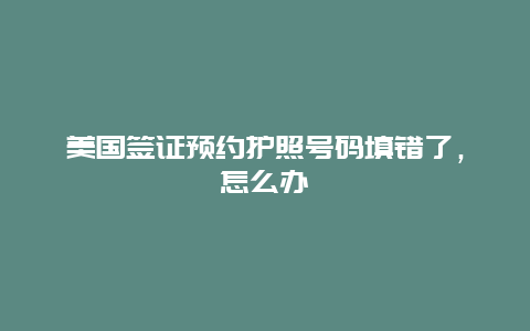 美国签证预约护照号码填错了，怎么办