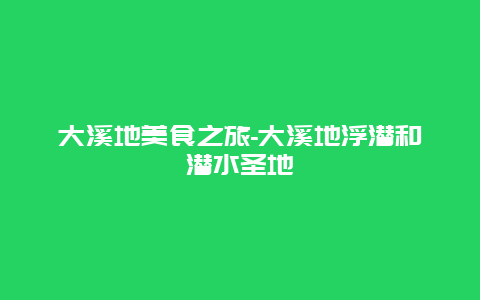 大溪地美食之旅-大溪地浮潜和潜水圣地