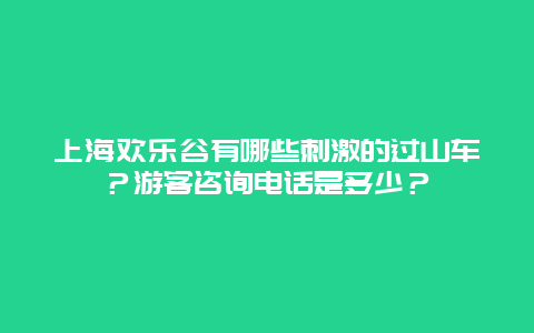 上海欢乐谷有哪些刺激的过山车？游客咨询电话是多少？