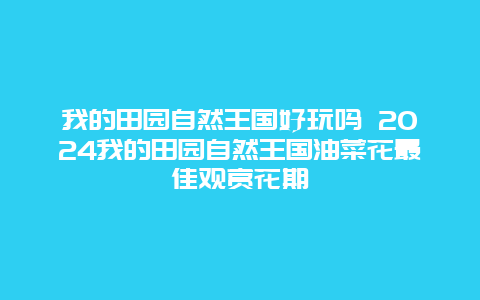 我的田园自然王国好玩吗 2024我的田园自然王国油菜花最佳观赏花期