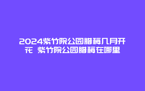 2024紫竹院公园腊梅几月开花 紫竹院公园腊梅在哪里