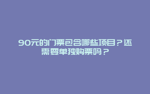 90元的门票包含哪些项目？还需要单独购票吗？