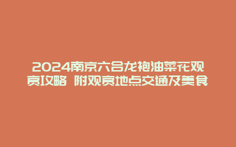 2024南京六合龙袍油菜花观赏攻略 附观赏地点交通及美食