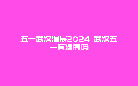 五一武汉漫展2024 武汉五一有漫展吗