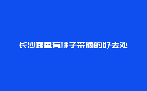 长沙哪里有桃子采摘的好去处