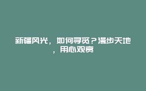 新疆风光，如何寻觅？漫步天地，用心观赏