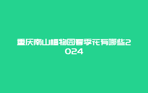 重庆南山植物园春季花有哪些2024