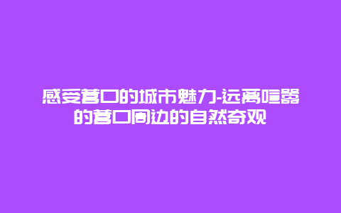 感受营口的城市魅力-远离喧嚣的营口周边的自然奇观