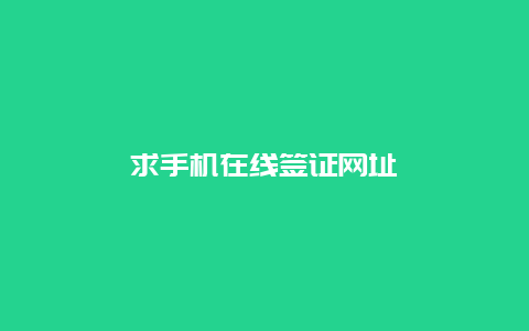 求手机在线签证网址