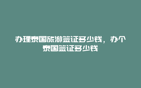 办理泰国旅游签证多少钱，办个泰国签证多少钱