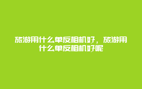 旅游用什么单反相机好，旅游用什么单反相机好呢