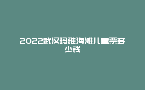 2022武汉玛雅海滩儿童票多少钱