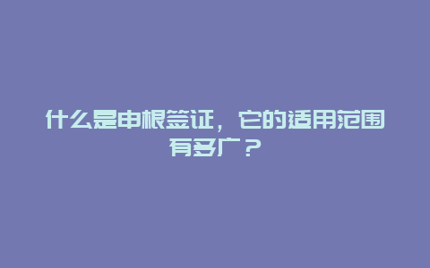 什么是申根签证，它的适用范围有多广？