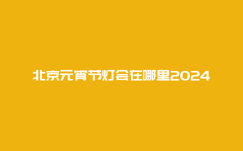 北京元宵节灯会在哪里2024