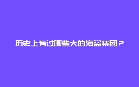 历史上有过哪些大的海盗集团？