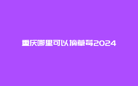 重庆哪里可以摘草莓2024