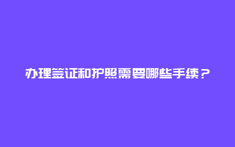 办理签证和护照需要哪些手续？