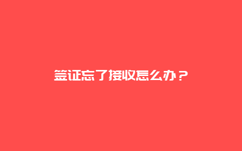 签证忘了接收怎么办？