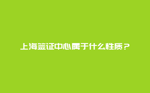 上海签证中心属于什么性质？