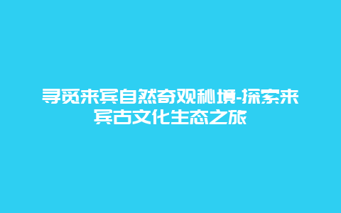 寻觅来宾自然奇观秘境-探索来宾古文化生态之旅